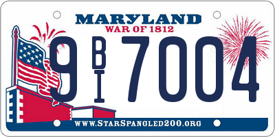 MD license plate 9BI7004
