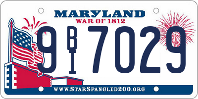 MD license plate 9BI7029