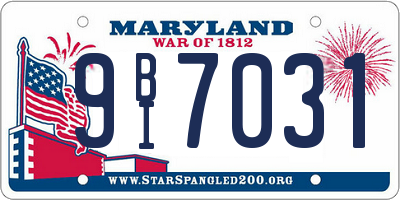 MD license plate 9BI7031