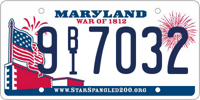 MD license plate 9BI7032
