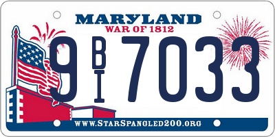 MD license plate 9BI7033