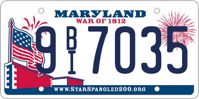 MD license plate 9BI7035