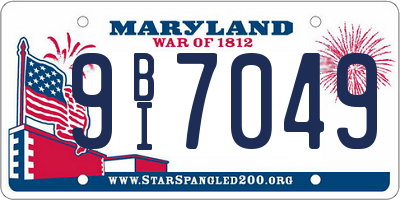 MD license plate 9BI7049