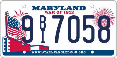 MD license plate 9BI7058