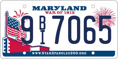 MD license plate 9BI7065