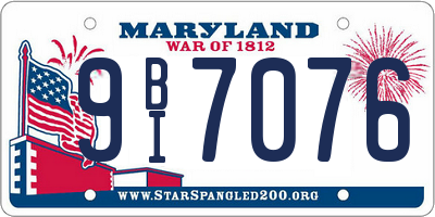 MD license plate 9BI7076