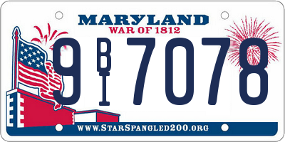 MD license plate 9BI7078