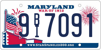 MD license plate 9BI7091