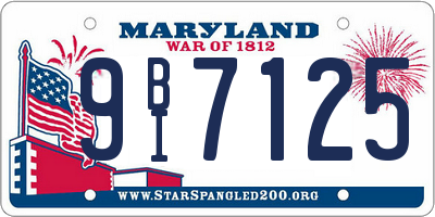 MD license plate 9BI7125