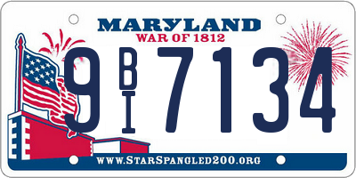 MD license plate 9BI7134