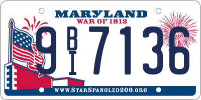 MD license plate 9BI7136