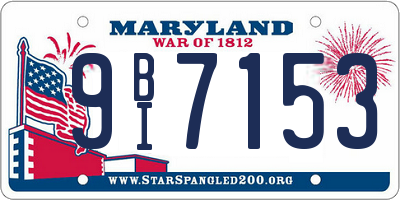 MD license plate 9BI7153