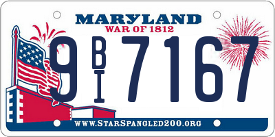 MD license plate 9BI7167