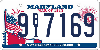 MD license plate 9BI7169