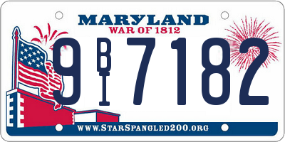 MD license plate 9BI7182
