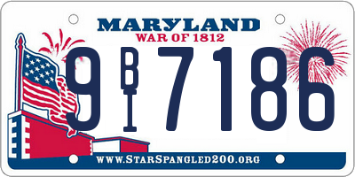 MD license plate 9BI7186