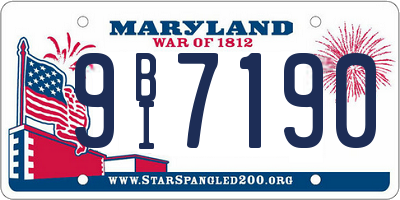 MD license plate 9BI7190