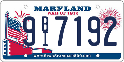 MD license plate 9BI7192
