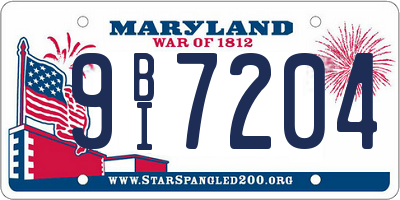 MD license plate 9BI7204