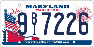 MD license plate 9BI7226