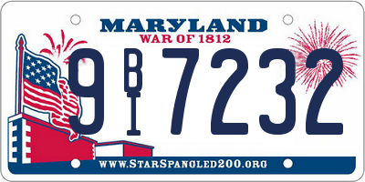 MD license plate 9BI7232