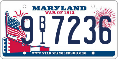MD license plate 9BI7236