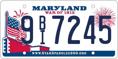 MD license plate 9BI7245