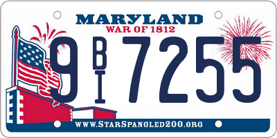 MD license plate 9BI7255
