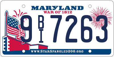 MD license plate 9BI7263