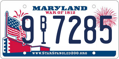 MD license plate 9BI7285