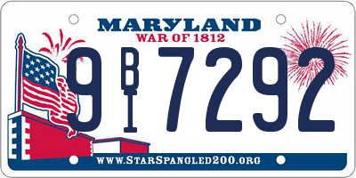 MD license plate 9BI7292