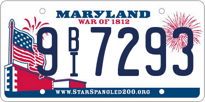 MD license plate 9BI7293
