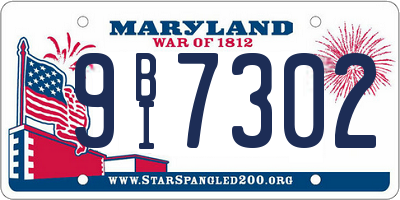 MD license plate 9BI7302