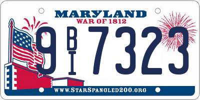 MD license plate 9BI7323