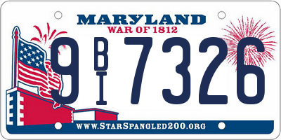 MD license plate 9BI7326