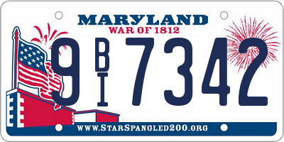 MD license plate 9BI7342