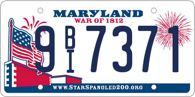 MD license plate 9BI7371