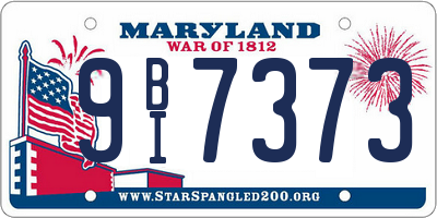 MD license plate 9BI7373