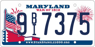 MD license plate 9BI7375