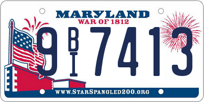 MD license plate 9BI7413