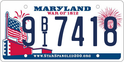 MD license plate 9BI7418