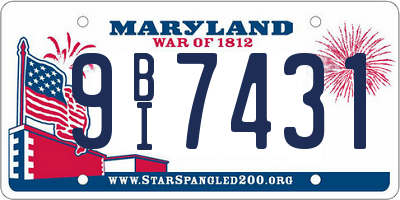 MD license plate 9BI7431