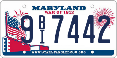 MD license plate 9BI7442