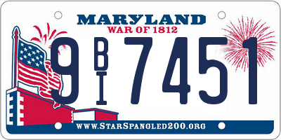 MD license plate 9BI7451