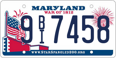 MD license plate 9BI7458