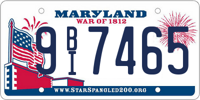 MD license plate 9BI7465