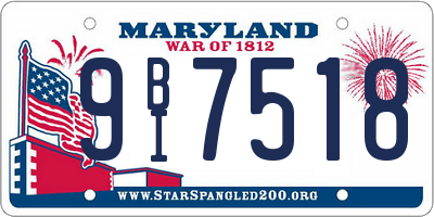 MD license plate 9BI7518