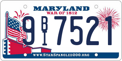 MD license plate 9BI7521