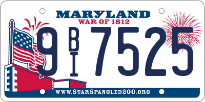 MD license plate 9BI7525
