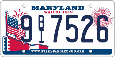 MD license plate 9BI7526